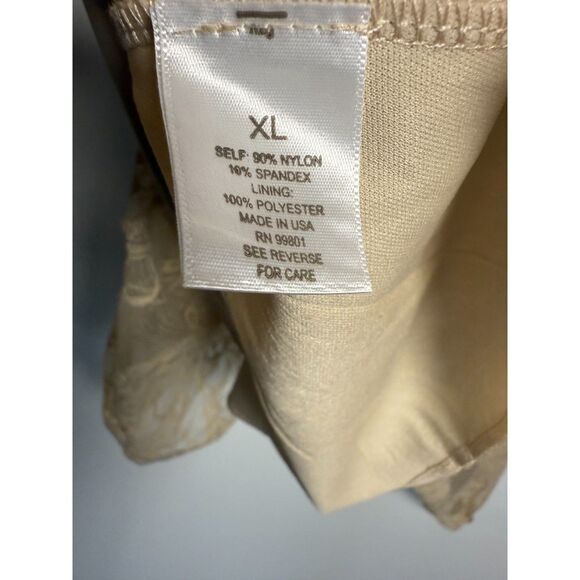 Roz & Ali XL Flutter Sleeve Tunic w lace overlay inTan/Brown/Peach/ Embellished - Picture 4 of 10